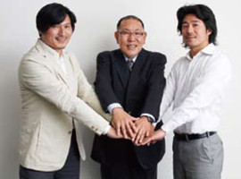 座談会後、業界の今後に尽力する決意を新たに。左から大塚氏、井端氏、田原氏。